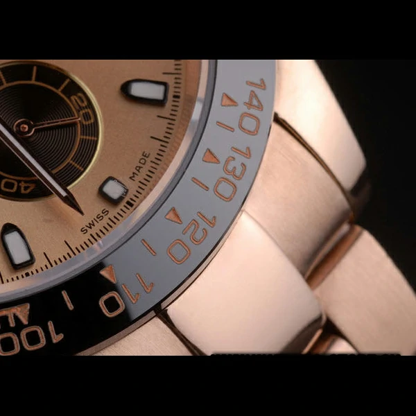 Rolex Daytona Ion Plated Tachymeter Rose Gold Strap Rose Gold Dial new59208