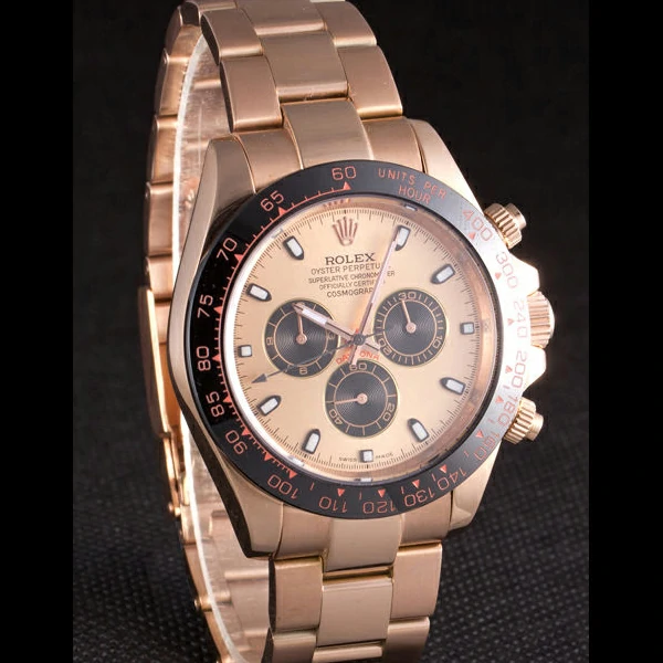 Rolex Daytona Ion Plated Tachymeter Rose Gold Strap Rose Gold Dial new59208