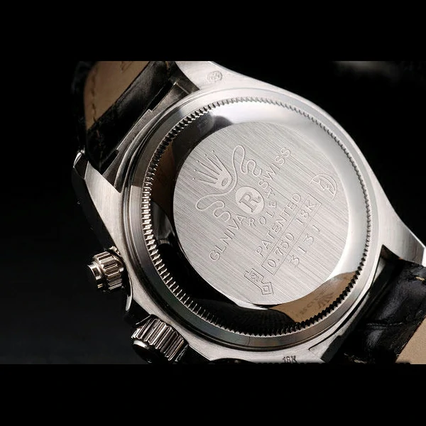 Rolex Daytona Lady Stainless Steel Case Black Dial Black Leather Strap Tachymeter new58739