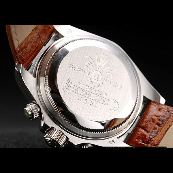Rolex Daytona Lady Stainless Steel Case White Dial Brown Leather Strap Tachymeter new58738
