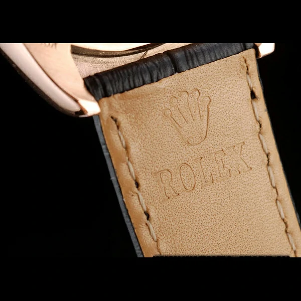 Rolex Daytona Rose Gold Case Black Dial Black Leather Strap new58730