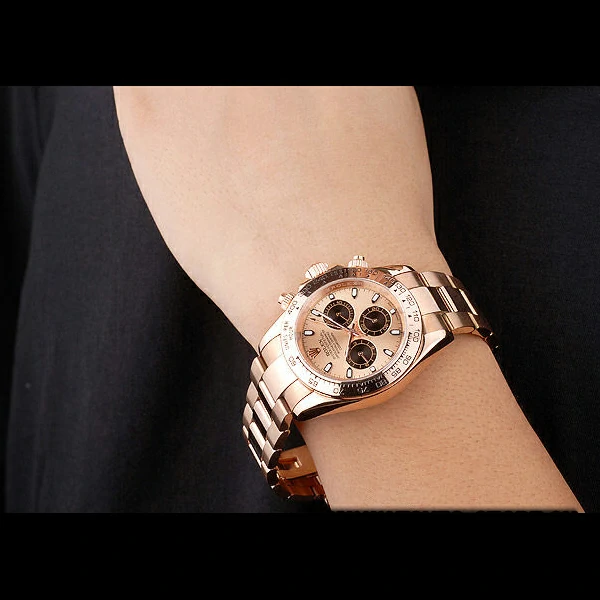 Rolex Daytona Rose Gold Plated Stainless Steel Bezel Rose Gold Dial new58670