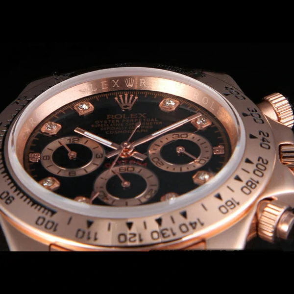 Rolex Daytona Rose GoldPlated Stainless Steel Black Dial new58048