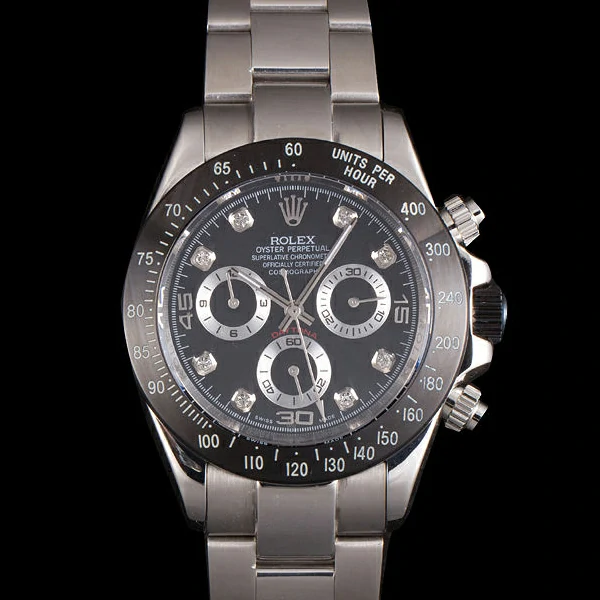 Rolex Daytona Stainless Steel Black Enameled Black Dial new58045
