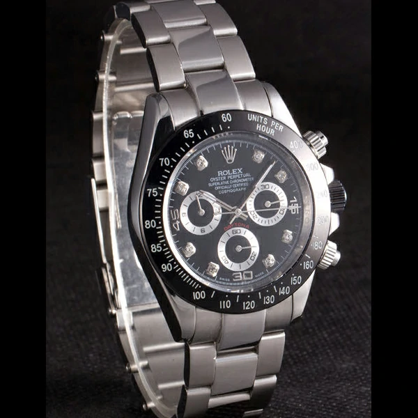 Rolex Daytona Stainless Steel Black Enameled Black Dial new58045