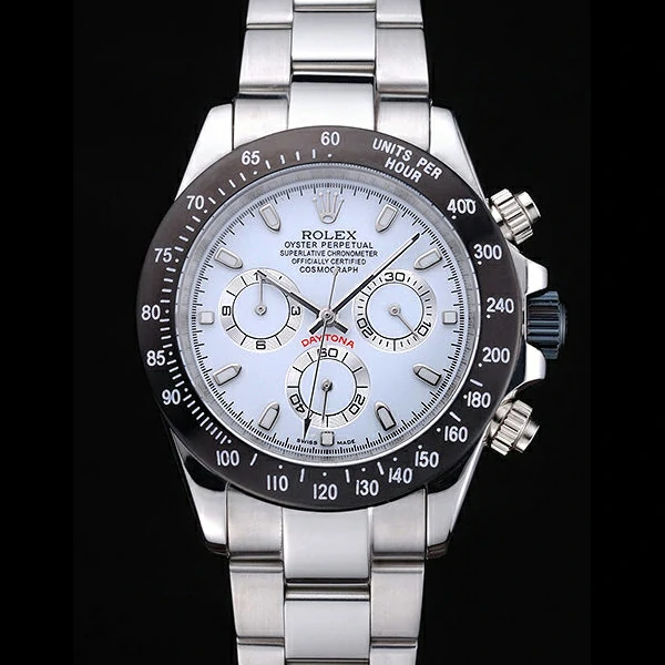 Rolex Daytona Stainless Steel Black Enameled Ice Blue Dial new58043
