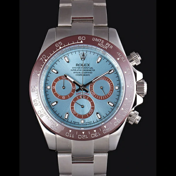 Rolex Daytona Stainless Steel Bracelet with Rouge Bezel and Blue Dial new59662