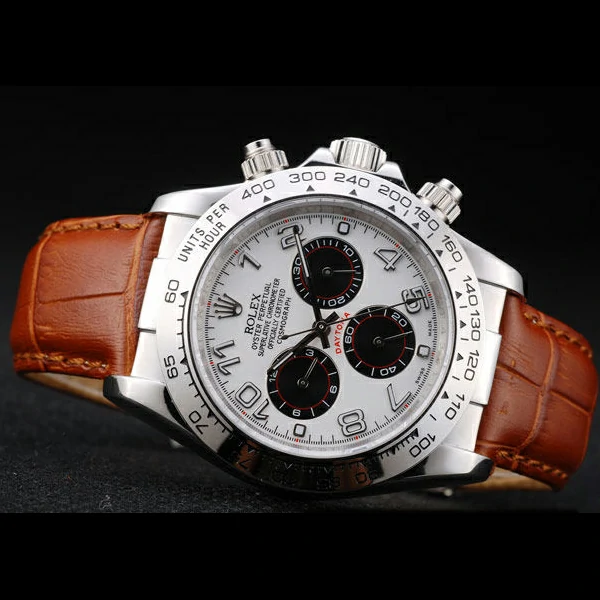 Rolex Daytona Stainless Steel Case White Dial Brown Leather Strap new58727