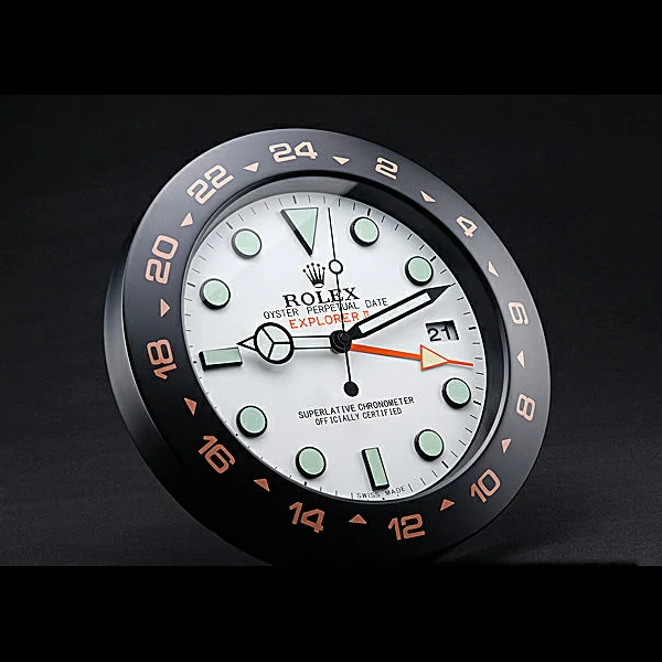 Rolex Explorer II Wall Clock Black Orange new60371