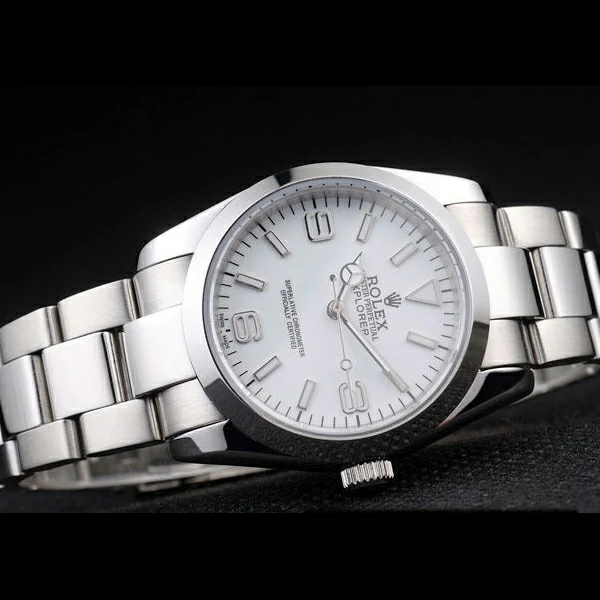 Rolex Explorer Polished Stainless Steel White Dial new58036