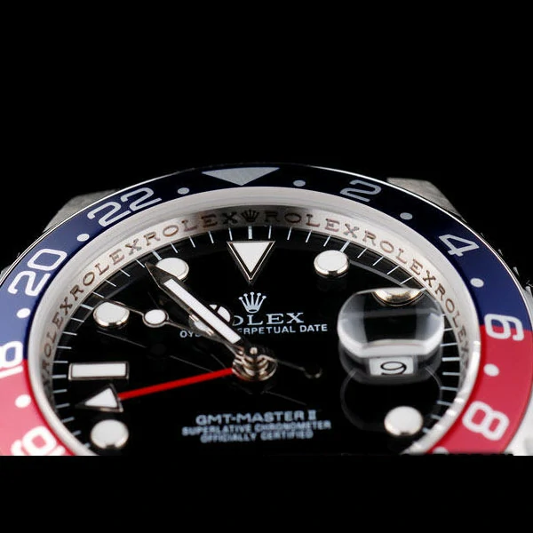 Rolex GMT Master II Blue red Ceramic Bezel Black Dial Tachymeter new58719
