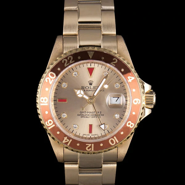 Rolex GMT Master II Gold Colored Ceramic Bezel Gold Dial Tachymeter new58721