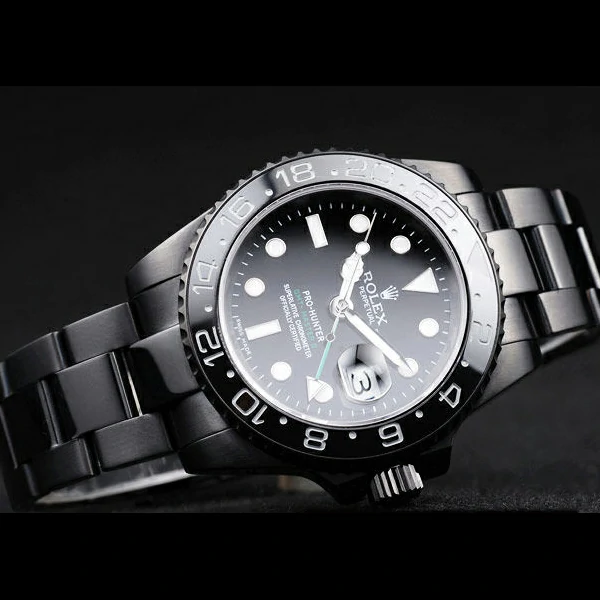Rolex GMT Master II Pro Hunter Black Steel Strap Black Dial new58153