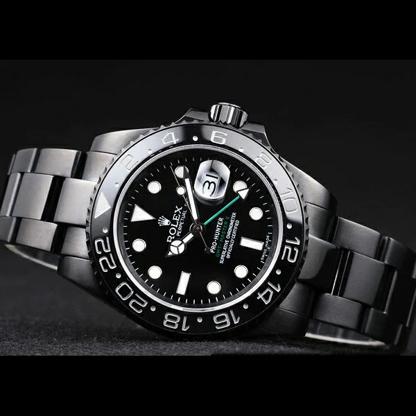 Rolex GMT Master II Pro Hunter Black Steel Strap Black Dial new58153
