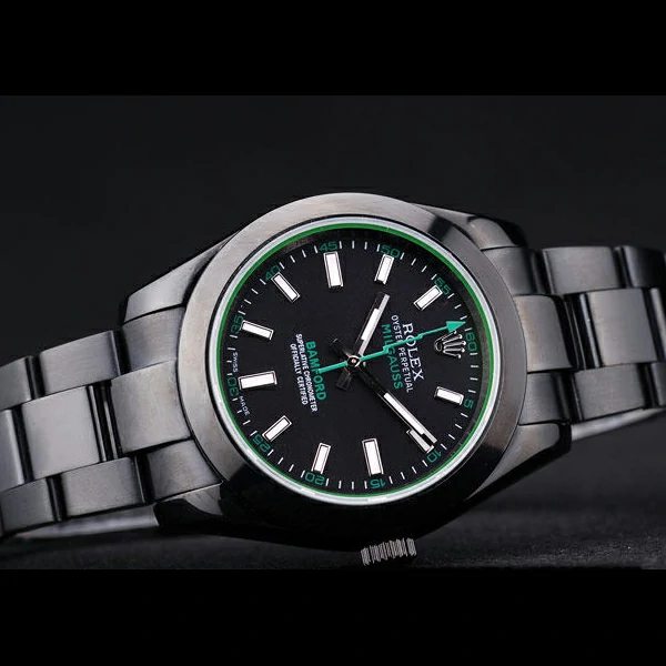 Rolex Milgaus Bamford Ion Plated Stainless Steel Bezel Black Dial new58657