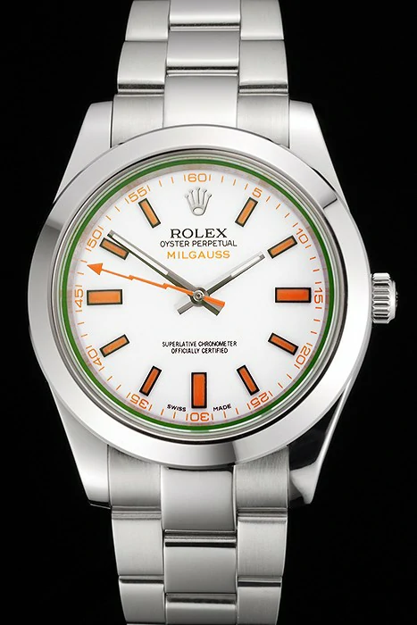 Rolex Milgauss White Dial Orange Markings Stainless Steel Case And Bracelet new123007