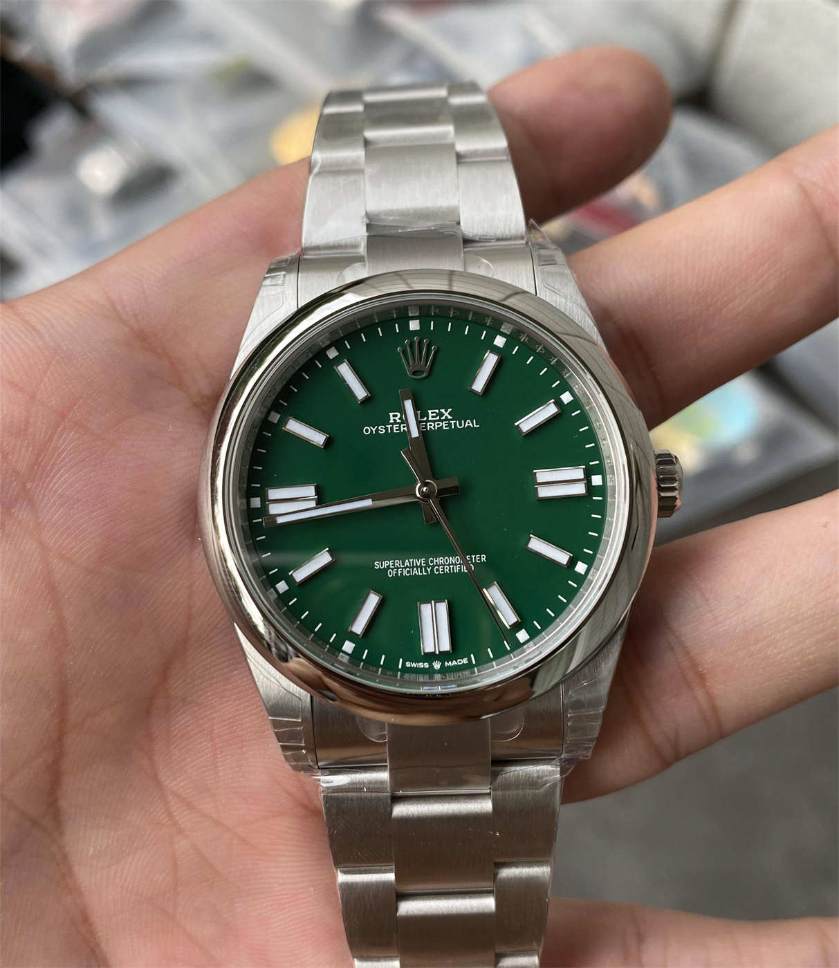 Rolex Oyster Perpetual 41 Green Dial Replica – VS Factory 134300-0004 with Dandong 3230 Movement