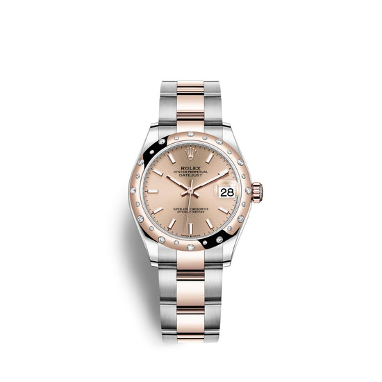 Rolex Replica Watch Datejust 31, Oystersteel, 18kt Everose Gold and diamonds, 278341RBR-0009