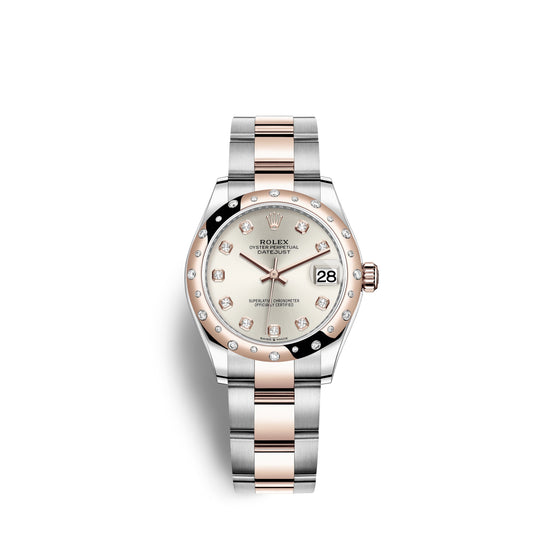 Rolex Replica Watch Datejust 31, Oystersteel, 18kt Everose Gold and diamonds, 278341RBR-0015