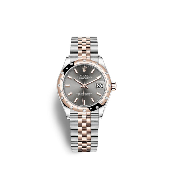 Rolex Replica Watch Datejust 31, Oystersteel, 18kt Everose Gold and diamonds, 278341RBR-0018