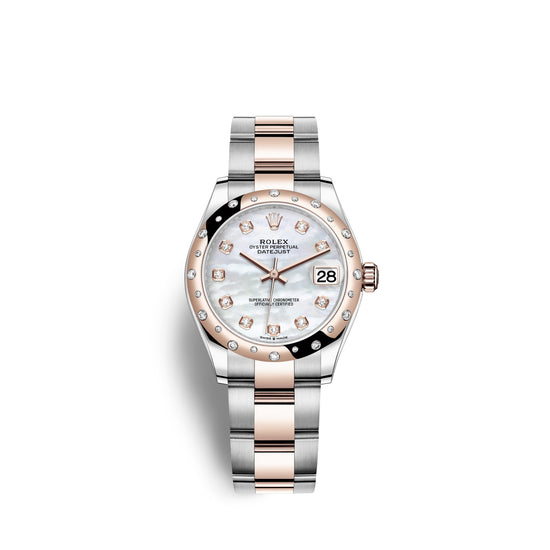 Rolex Replica Watch Datejust 31, Oystersteel, 18kt Everose Gold and diamonds, 278341RBR-0025