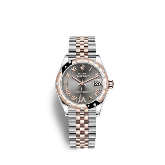 Rolex Replica Watch Datejust 31, Oystersteel, 18kt Everose Gold and diamonds, 278341RBR-0030