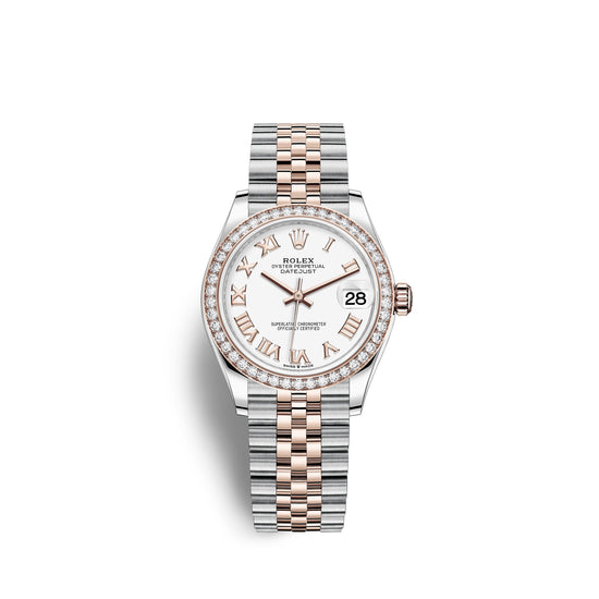 Rolex Replica Watch Datejust 31, Oystersteel, 18kt Everose Gold and diamonds, 278381RBR-0004