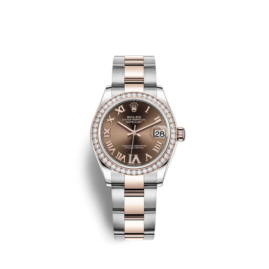Rolex Replica Watch Datejust 31, Oystersteel, 18kt Everose Gold and diamonds, 278381RBR-0005