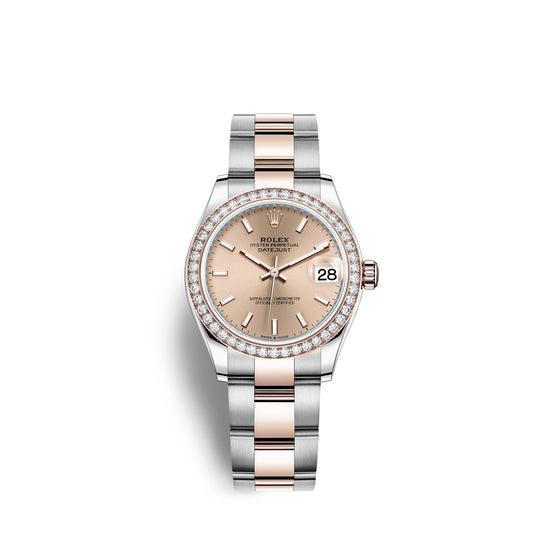 Rolex Replica Watch Datejust 31, Oystersteel, 18kt Everose Gold and diamonds, 278381RBR-0009