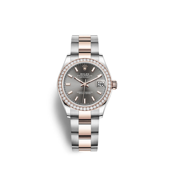 Rolex Replica Watch Datejust 31, Oystersteel, 18kt Everose Gold and diamonds, 278381RBR-0017