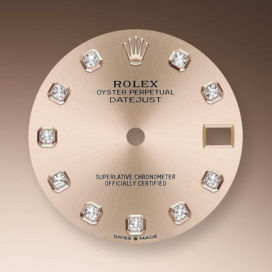 Rolex Replica Watch Datejust 31, Oystersteel, 18kt Everose Gold and diamonds, 278381RBR-0024