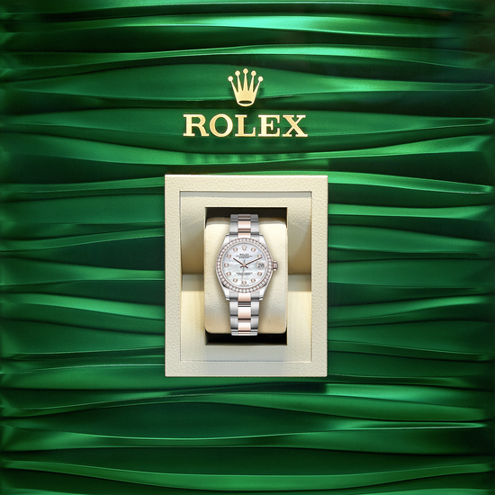 Rolex Replica Watch Datejust 31, Oystersteel, 18kt Everose Gold and diamonds, 278381RBR-0025