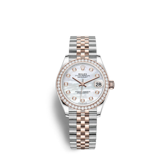 Rolex Replica Watch Datejust 31, Oystersteel, 18kt Everose Gold and diamonds, 278381RBR-0026
