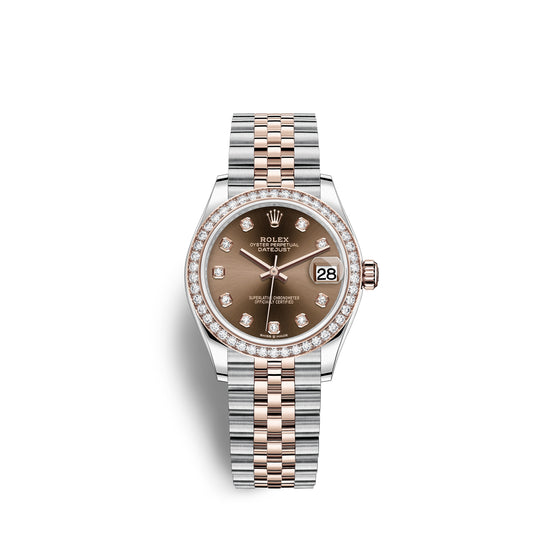 Rolex Replica Watch Datejust 31, Oystersteel, 18kt Everose Gold and diamonds, 278381RBR-0028