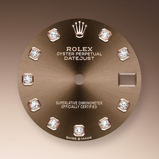 Rolex Replica Watch Datejust 31, Oystersteel, 18kt Everose Gold and diamonds, 278381RBR-0028