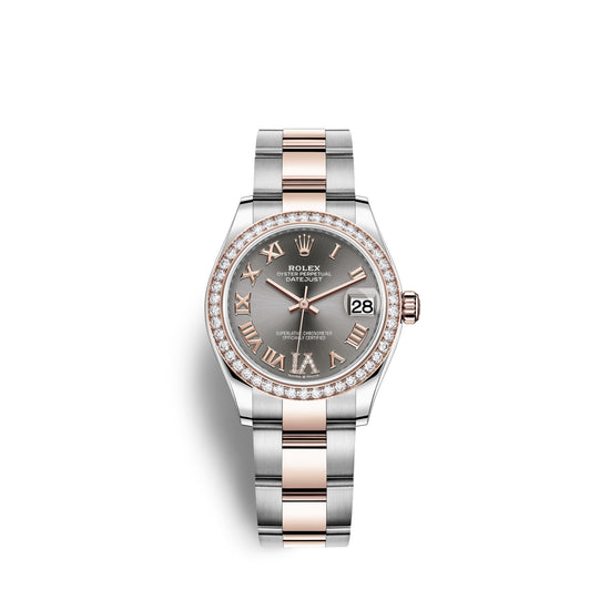 Rolex Replica Watch Datejust 31, Oystersteel, 18kt Everose Gold and diamonds, 278381RBR-0029
