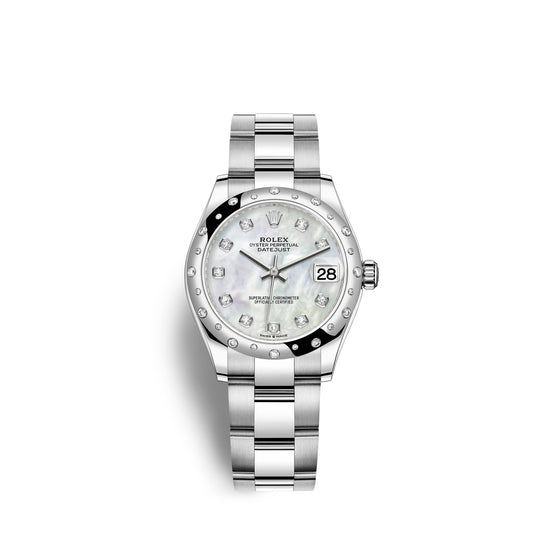 Rolex Replica Watch Datejust 31, Oystersteel, 18kt White Gold and diamonds, 278344RBR-0005