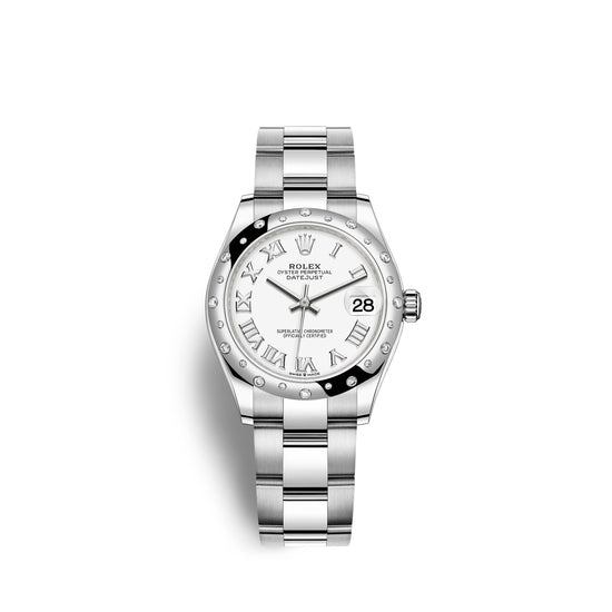 Rolex Replica Watch Datejust 31, Oystersteel, 18kt White Gold and diamonds, 278344RBR-0011