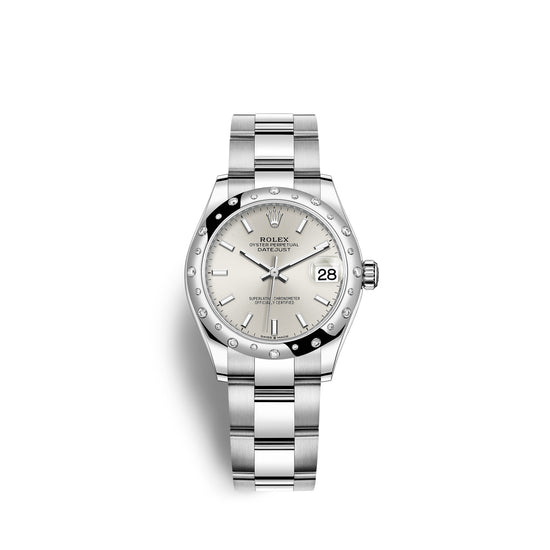 Rolex Replica Watch Datejust 31, Oystersteel, 18kt White Gold and diamonds, 278344RBR-0013