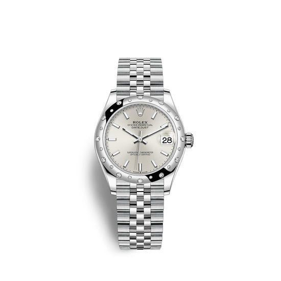 Rolex Replica Watch Datejust 31, Oystersteel, 18kt White Gold and diamonds, 278344RBR-0014