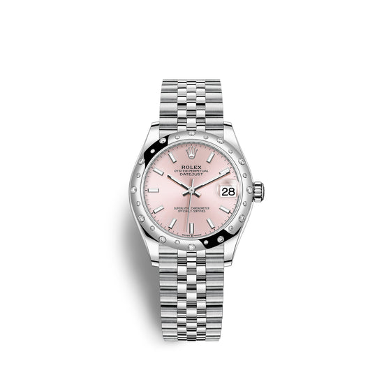 Rolex Replica Watch Datejust 31, Oystersteel, 18kt White Gold and diamonds, 278344RBR-0016