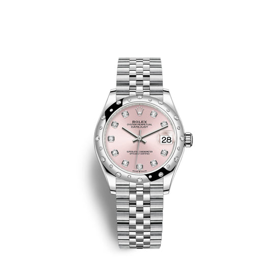 Rolex Replica Watch Datejust 31, Oystersteel, 18kt White Gold and diamonds, 278344RBR-0034