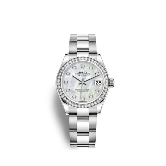 Rolex Replica Watch Datejust 31, Oystersteel, 18kt White Gold and diamonds, 278384RBR-0007