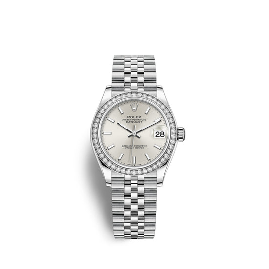 Rolex Replica Watch Datejust 31, Oystersteel, 18kt White Gold and diamonds, 278384RBR-0016