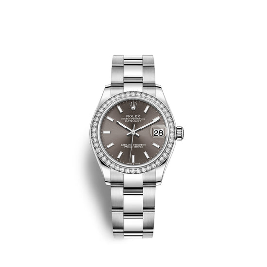Rolex Replica Watch Datejust 31, Oystersteel, 18kt White Gold and diamonds, 278384RBR-0019