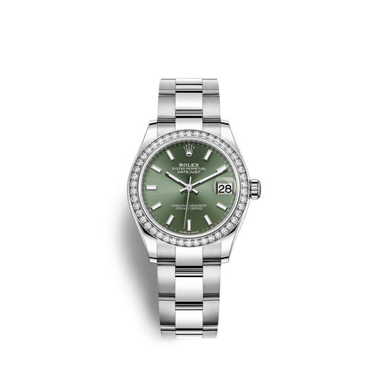 Rolex Replica Watch Datejust 31, Oystersteel, 18kt White Gold and diamonds, 278384RBR-0021