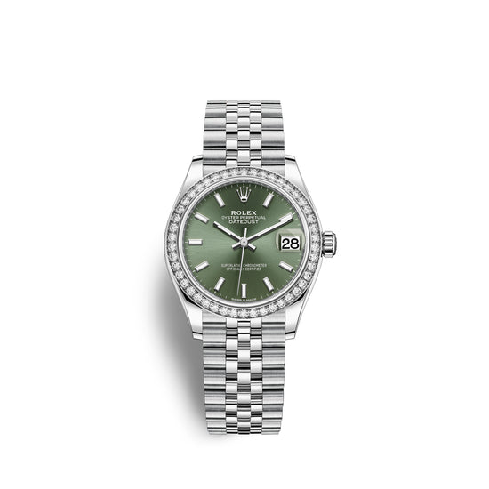 Rolex Replica Watch Datejust 31, Oystersteel, 18kt White Gold and diamonds, 278384RBR-0022