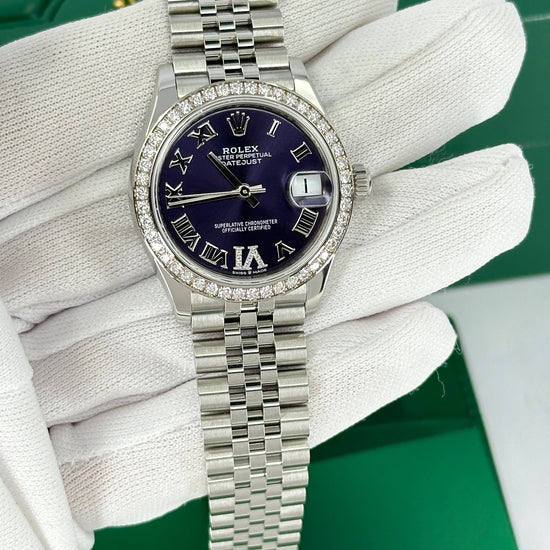 Rolex Replica Watch Datejust 31, Oystersteel, 18kt White Gold and diamonds, 278384RBR-0030