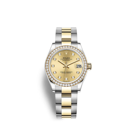 Rolex Replica Watch Datejust 31, Oystersteel, 18kt Yellow Gold and diamonds, 278383RBR-0025