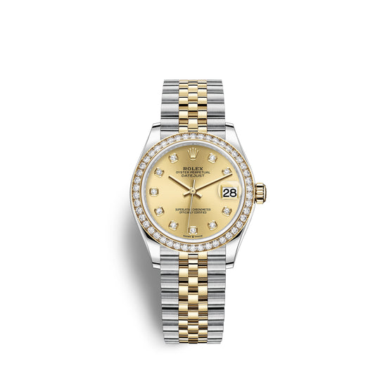 Rolex Replica Watch Datejust 31, Oystersteel, 18kt Yellow Gold and diamonds, 278383RBR-0026